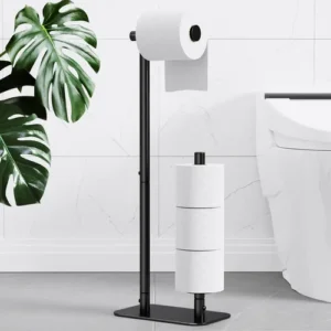 Soporte De Papel Higiénico Negro Para 4 Rollos Antideslizant