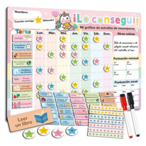 Tabla De Recompensas Magnética Para Niños Con Estrellas Y Ta