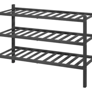 Zapatero De Madera Apilable 3 Estantes Negro Para Clóset