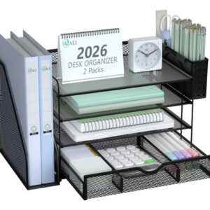 Organizador De Archivos De Computadora De 4 Niveles Negro Negro