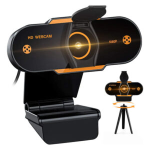 Cámara Web 1080p Usb Con Trípode Y Micrófono Integrado Negro