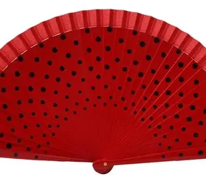 Abanico Plegable Pintado A Mano Para Baile Flamenco 23 Cm