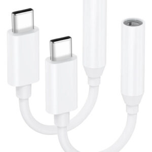 Adaptador Usb C A 3.5mm Para Auriculares Compatible Universa Blanco
