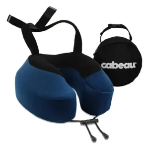 Almohada De Viaje Viscoelástica Con Soporte Cuello Y Bolsa Índigo