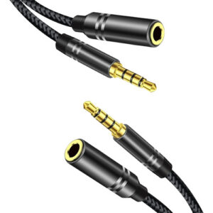Cable Auxiliar 35 Mm Extensión 1.2 M Macho A Hembra Nylon Tr