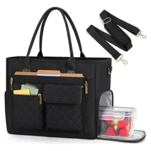 Bolsa Laptop Mujer 15.6 Maletín De Trabajo Negro Aislante Negro