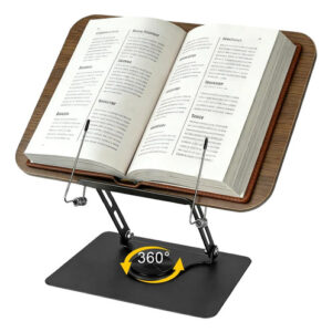 Soporte Para Libros Giratorio Ajustable Portátil Plegable 30 Nogal