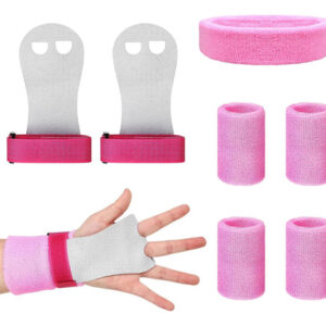 Muñequeras De Gimnasia Para Niñas Rosa Protectores Palmeras Talla Rosa