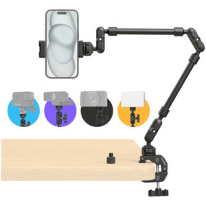 Brazo Mágico De 56 Cm Con Abrazadera Y Soporte Para Teléfono Negro