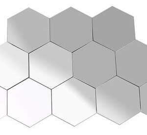 Espejo Hexagonal 3d Acrílico 12 Unidades Decoración Moderna