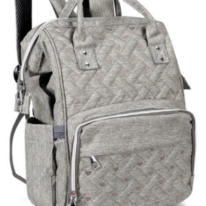Pañalera Mochila Gris Gran Capacidad Impermeable 26x41x20 Cm Gris Diseño De La Tela