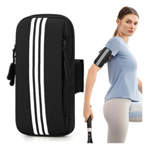 Brazalete Deportivo Impermeable Y Ajustable Para Teléfono Mó Black