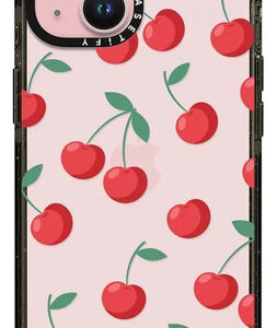 Funda Para iPhone 15 Protección Contra Caídas Diseño Cerezas