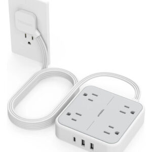 Regleta Multicontacto 3m Con 4 Salidas Y 3 Puertos Usb Blanc Blanco Gris