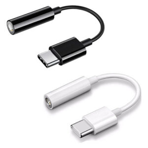 Adaptador Usb C A Jack 3.5 Mm Audio Hifi 2 Piezas Negro Y Blanco
