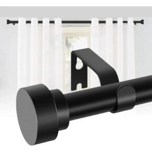 Barra De Cortina Negra Metal Estirable 36 A 88 Pulgadas Negro