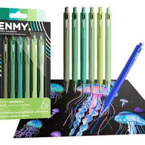 Plumones Acrílicos Fineliners 6 Colores Punta Fina 0.7mm Verde