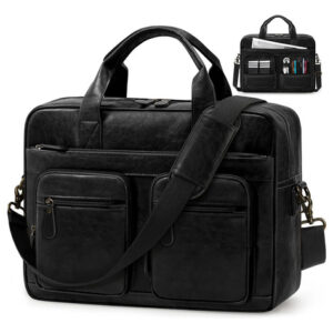 Bolso De Mensajero Negro Para Hombre 15.6 Pulgadas Impermeab