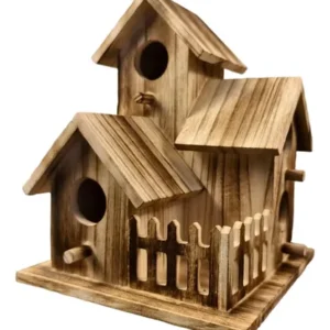 Casa Para Pájaros Colgante De Madera Resistente Intemperie 1