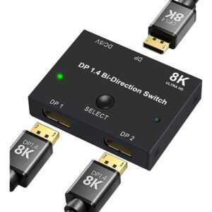 Conmutador Displayport 1.4 2 Entradas 1 Salida 4k 8k Manual