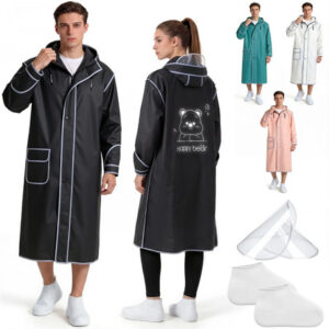 Impermeable Reflectante Adulto Lluvia Cubrezapatos Capucha Color Talla