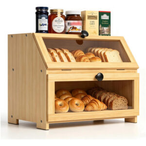 Panera De 2 Niveles 39x27x32 Cm Organizador De Alimentos