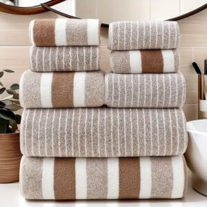 Juego De Toallas De Baño 8 Piezas Suaves Y Absorbentes 8pcs Café