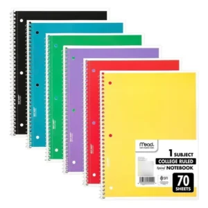 Cuaderno Espiral 70 Hojas Rayado Tamaño 27 X 21 Cm 6 Unidade