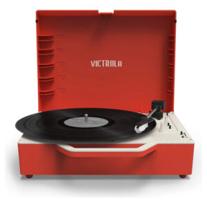 Tocadiscos Portátil Sostenible Con Bluetooth Y Graves Integr Rosso
