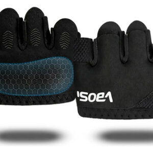 Guantes De Gym Antideslizantes Medio Dedo Transpirables Negr Negro Diseño De La Tela G