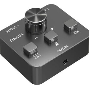 Cubilux Conmutador De Audífonos 3.5mm Para Pc Y Laptop Negro