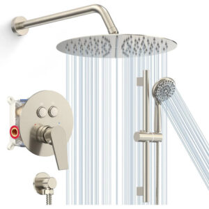 Cabezal Ducha Lluvia 12 Pulgadas Y Ducha De Mano Montada En
