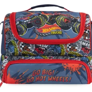 Bolsa De Almuerzo Infantil Dos Compartimentos Azul Hot Wheel