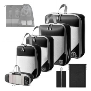 Bolsa Organizador De Viaje 10 Piezas Impermeable Y Compacta Negro
