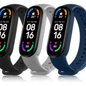Pack De 3 Correas Compatibles Xiaomi Mi Band 5 Y 6 Negros Az
