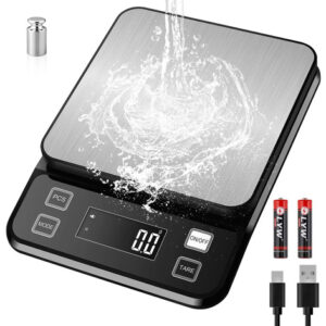 Balanza De Cocina Impermeable 10kg Alta Precisión Usb Recarg Negro 0 G