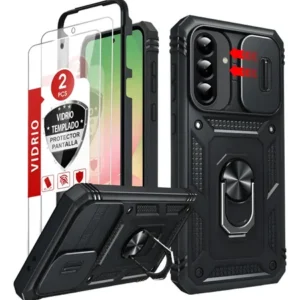 Funda Para Samsung Galaxy A56 5g Con Cristal Templado Negro Negro Nombre Del Diseño