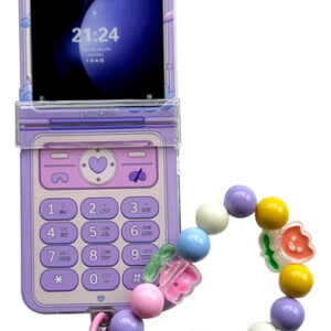 Funda Samsung Galaxy Z Flip 6 Morada Diseño Kawaii Con Corre Púrpura Nombre Del Diseño