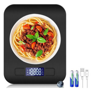Báscula De Cocina Digital 10kg Precisión 1g Función Tara Lcd Negro 0 G