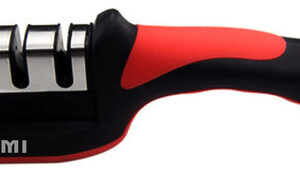 Afilador De Cuchillos Ergonomico Manual 3 Etapas Rojo Acero Rojo
