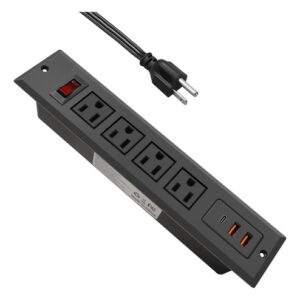 Regleta Empotrada Usb Tipo C 20w Carga Rápida 4 Tomas Negra Color