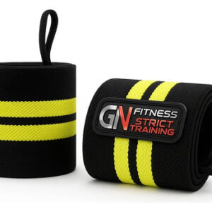 Muñequeras Para Gym 8cm X 50cm Para Levantamiento De Pesas Amarillo