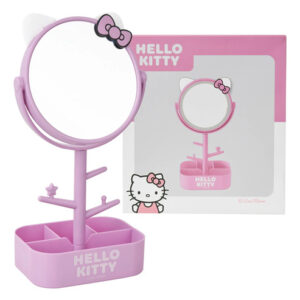 Espejo Kawaii Con Soporte De Joyería Hello Kitty Rosa 3d