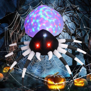 Araña Inflable De Halloween 6 Pies Luces Led Decoración Jard