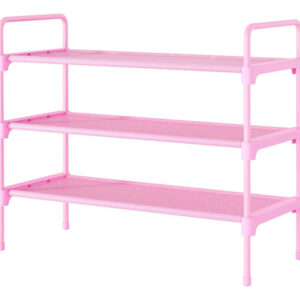 Zapatero Organizador Rosa De Metal 4 Estantes Desmontable