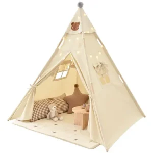 Casita De Juegos Para Niños Tienda De Campaña Beige 140 Cm Beige