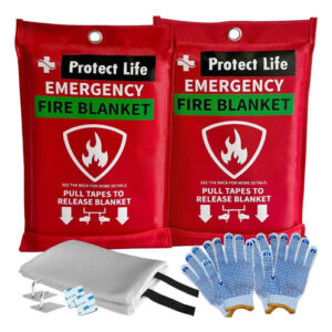 Manta De Incendio Roja 40x40 Pulgadas Paquete De 2 Ligera Rojo