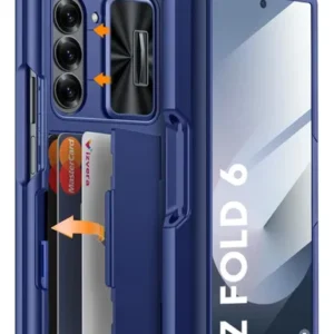 Funda Tipo Billetera Para Samsung Galaxy Z Fold 6 Con Soport Azul