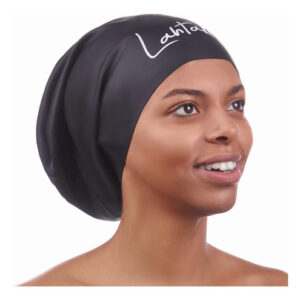 Gorro De Natación Silicona Xl Para Cabello Largo Negro Negroxl Diseño De La Tela Talla