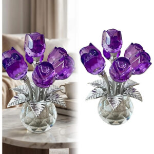 Rosas De Cristal Moradas Artificiales Decoración Del Hogar 7